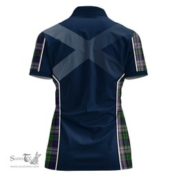 ScotsTee Shop Scottish Colquhoun Dress Clan Scottish Crest and Scottish Thistle Sport Tartan Womens Polo Shirt