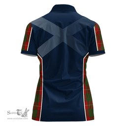 ScotsTee Shop Scottish Cameron Clan Scottish Crest and Scottish Thistle Sport Tartan Womens Polo Shirt