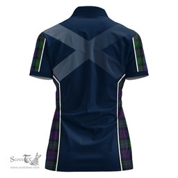 ScotsTee Shop Scottish Campbell of Cawdor Clan Scottish Crest and Scottish Thistle Sport Tartan Womens Polo Shirt