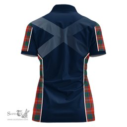 ScotsTee Shop Scottish Chisholm Ancient Clan Scottish Crest and Scottish Thistle Sport Tartan Womens Polo Shirt