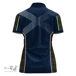 ScotsTee Shop Scottish Cochrane Clan Scottish Crest and Scottish Thistle Sport Tartan Womens Polo Shirt