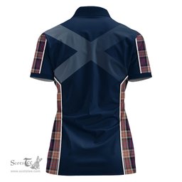 ScotsTee Shop Scottish Carnegie Clan Scottish Crest and Scottish Thistle Sport Tartan Womens Polo Shirt