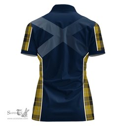 ScotsTee Shop Scottish Barclay Dress Clan Scottish Crest and Scottish Thistle Sport Tartan Womens Polo Shirt