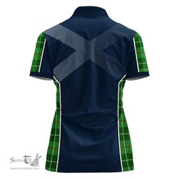 ScotsTee Shop Scottish Clephan Clan Scottish Crest and Scottish Thistle Sport Tartan Womens Polo Shirt