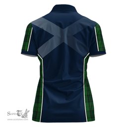 ScotsTee Shop Scottish Dunbar Hunting Clan Scottish Crest and Scottish Thistle Sport Tartan Womens Polo Shirt