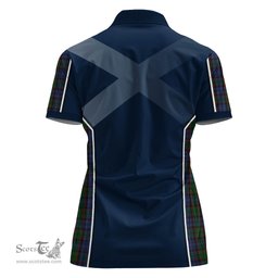 ScotsTee Shop Scottish Fletcher Clan Scottish Crest and Scottish Thistle Sport Tartan Womens Polo Shirt