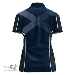ScotsTee Shop Scottish Campbell of Argyll #01 Clan Scottish Crest and Scottish Thistle Sport Tartan Womens Polo Shirt