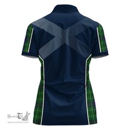 ScotsTee Shop Scottish Duncan Clan Scottish Crest and Scottish Thistle Sport Tartan Womens Polo Shirt