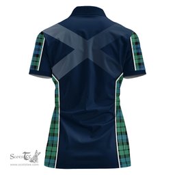 ScotsTee Shop Scottish Campbell Ancient 01 Clan Scottish Crest and Scottish Thistle Sport Tartan Womens Polo Shirt