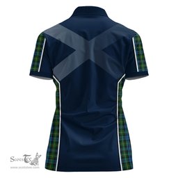 ScotsTee Shop Scottish Campbell of Argyll #02 Clan Scottish Crest and Scottish Thistle Sport Tartan Womens Polo Shirt