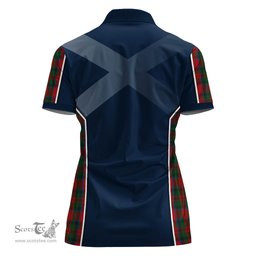 ScotsTee Shop Scottish MacDuff Clan Scottish Crest and Scottish Thistle Sport Tartan Womens Polo Shirt