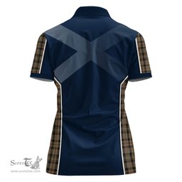 ScotsTee Shop Scottish MacKenzie Hunting Clan Scottish Crest and Scottish Thistle Sport Tartan Womens Polo Shirt