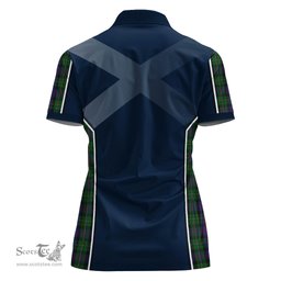 ScotsTee Shop Scottish MacCallum Clan Scottish Crest and Scottish Thistle Sport Tartan Womens Polo Shirt
