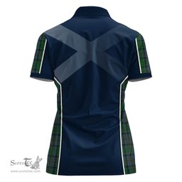 ScotsTee Shop Scottish Hope Vere Clan Scottish Crest and Scottish Thistle Sport Tartan Womens Polo Shirt