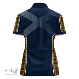 ScotsTee Shop Scottish Jardine Clan Scottish Crest and Scottish Thistle Sport Tartan Womens Polo Shirt