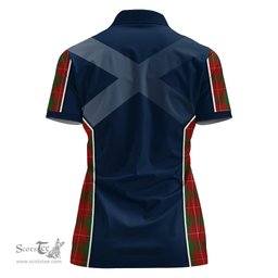 ScotsTee Shop Scottish MacFie Clan Scottish Crest and Scottish Thistle Sport Tartan Womens Polo Shirt