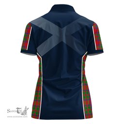 ScotsTee Shop Scottish MacIntosh Modern Clan Scottish Crest and Scottish Thistle Sport Tartan Womens Polo Shirt