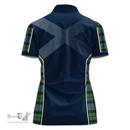 ScotsTee Shop Scottish MacKay Ancient Clan Scottish Crest and Scottish Thistle Sport Tartan Womens Polo Shirt