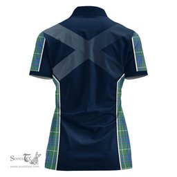 ScotsTee Shop Scottish MacIntyre Hunting Ancient Clan Scottish Crest and Scottish Thistle Sport Tartan Womens Polo Shirt
