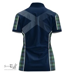ScotsTee Shop Scottish MacKenzie Ancient Clan Scottish Crest and Scottish Thistle Sport Tartan Womens Polo Shirt