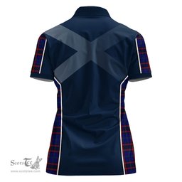 ScotsTee Shop Scottish Home Modern Clan Scottish Crest and Scottish Thistle Sport Tartan Womens Polo Shirt