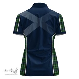 ScotsTee Shop Scottish Graham of Montrose Clan Scottish Crest and Scottish Thistle Sport Tartan Womens Polo Shirt
