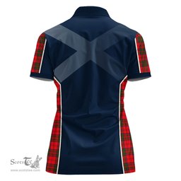 ScotsTee Shop Scottish Grant Modern Clan Scottish Crest and Scottish Thistle Sport Tartan Womens Polo Shirt