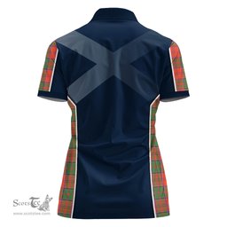 ScotsTee Shop Scottish Grant Ancient Clan Scottish Crest and Scottish Thistle Sport Tartan Womens Polo Shirt