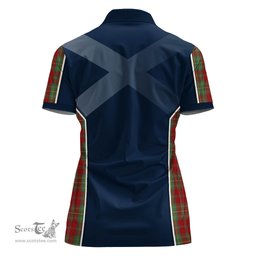 ScotsTee Shop Scottish Leask Clan Scottish Crest and Scottish Thistle Sport Tartan Womens Polo Shirt