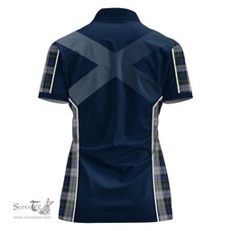 ScotsTee Shop Scottish Gordon Dress Clan Scottish Crest and Scottish Thistle Sport Tartan Womens Polo Shirt