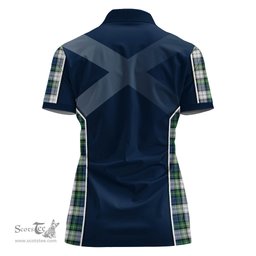 ScotsTee Shop Scottish Gordon Dress Ancient Clan Scottish Crest and Scottish Thistle Sport Tartan Womens Polo Shirt