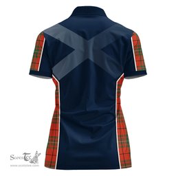 ScotsTee Shop Scottish MacAulay Ancient Clan Scottish Crest and Scottish Thistle Sport Tartan Womens Polo Shirt