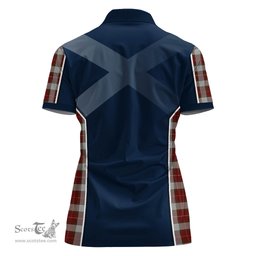 ScotsTee Shop Scottish MacFie Dress Clan Scottish Crest and Scottish Thistle Sport Tartan Womens Polo Shirt