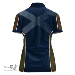 ScotsTee Shop Scottish MacGillivray Hunting Clan Scottish Crest and Scottish Thistle Sport Tartan Womens Polo Shirt