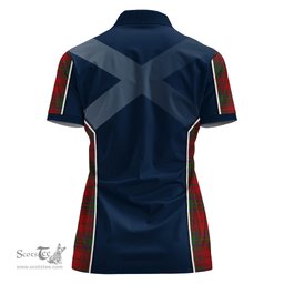 ScotsTee Shop Scottish MacDougall Clan Scottish Crest and Scottish Thistle Sport Tartan Womens Polo Shirt