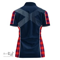 ScotsTee Shop Scottish Hamilton Modern Clan Scottish Crest and Scottish Thistle Sport Tartan Womens Polo Shirt