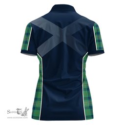 ScotsTee Shop Scottish Kennedy Ancient Clan Scottish Crest and Scottish Thistle Sport Tartan Womens Polo Shirt