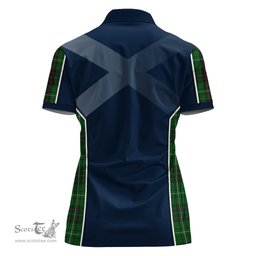ScotsTee Shop Scottish MacAulay of Lewis Clan Scottish Crest and Scottish Thistle Sport Tartan Womens Polo Shirt
