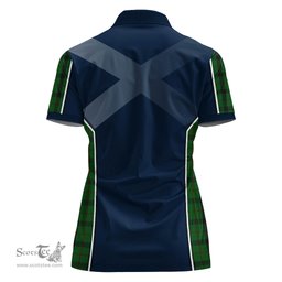 ScotsTee Shop Scottish Kincaid Clan Scottish Crest and Scottish Thistle Sport Tartan Womens Polo Shirt