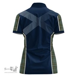 ScotsTee Shop Scottish Kelly Dress Clan Scottish Crest and Scottish Thistle Sport Tartan Womens Polo Shirt