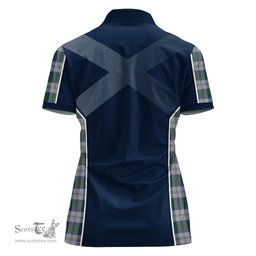 ScotsTee Shop Scottish Lindsay Dress Clan Scottish Crest and Scottish Thistle Sport Tartan Womens Polo Shirt