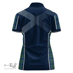 ScotsTee Shop Scottish Keith Clan Scottish Crest and Scottish Thistle Sport Tartan Womens Polo Shirt