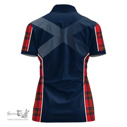 ScotsTee Shop Scottish MacGillivray Modern Clan Scottish Crest and Scottish Thistle Sport Tartan Womens Polo Shirt