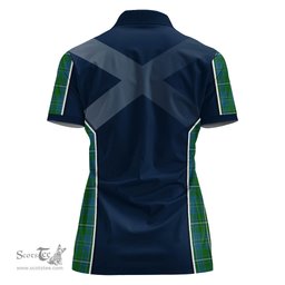 ScotsTee Shop Scottish Hay Hunting Clan Scottish Crest and Scottish Thistle Sport Tartan Womens Polo Shirt
