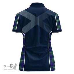 ScotsTee Shop Scottish Hamilton Hunting Modern Clan Scottish Crest and Scottish Thistle Sport Tartan Womens Polo Shirt
