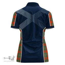 ScotsTee Shop Scottish MacGregor Ancient Clan Scottish Crest and Scottish Thistle Sport Tartan Womens Polo Shirt
