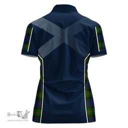 ScotsTee Shop Scottish Jamieson Clan Scottish Crest and Scottish Thistle Sport Tartan Womens Polo Shirt