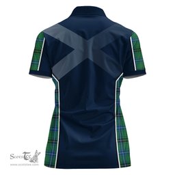 ScotsTee Shop Scottish Henderson Ancient Clan Scottish Crest and Scottish Thistle Sport Tartan Womens Polo Shirt