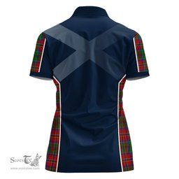 ScotsTee Shop Scottish MacCulloch Clan Scottish Crest and Scottish Thistle Sport Tartan Womens Polo Shirt