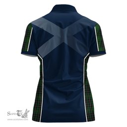 ScotsTee Shop Scottish MacAulay Hunting Clan Scottish Crest and Scottish Thistle Sport Tartan Womens Polo Shirt